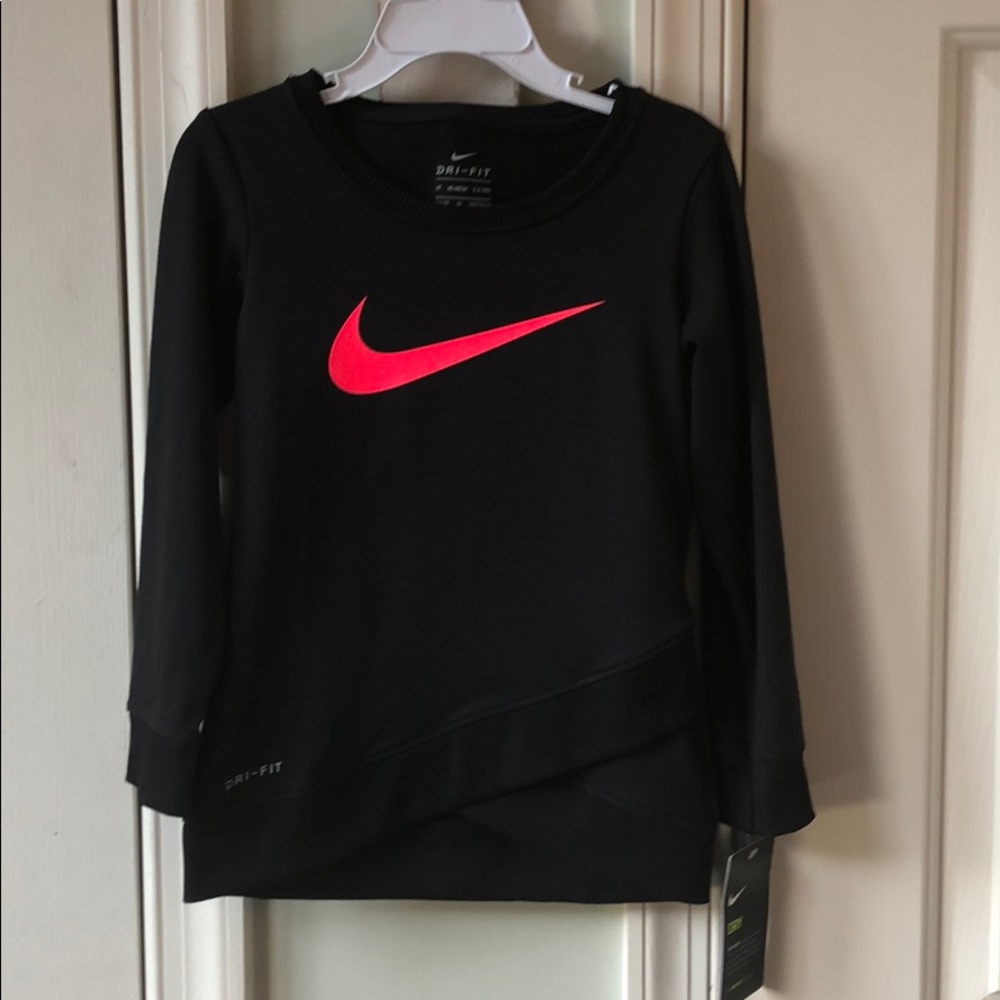 BNWT black with pink swoop bike sweater